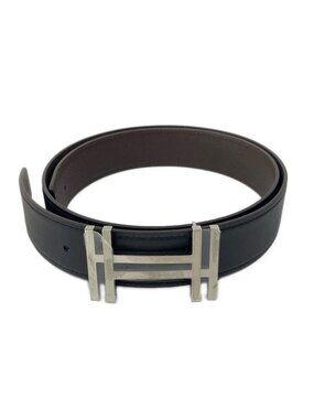 Hermes Belt 80 O Carre Noir Chocolat Silver Hermès H au Carre Belt Buckle & Reversible Leather Strap 32  main image 2